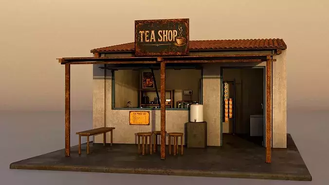 Countryside Tea Shop 3D model 5