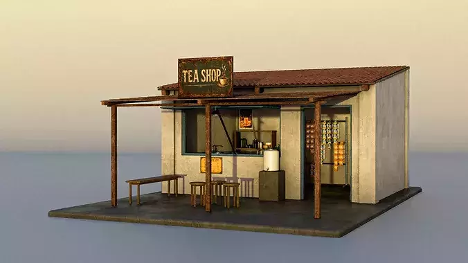 Countryside Tea Shop 3D model 4
