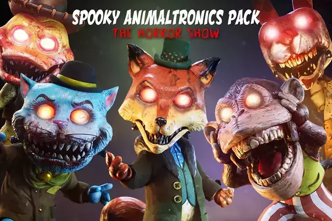 Spooky Animaltronics Pack - Rigged and Animated Low-poly 3D model