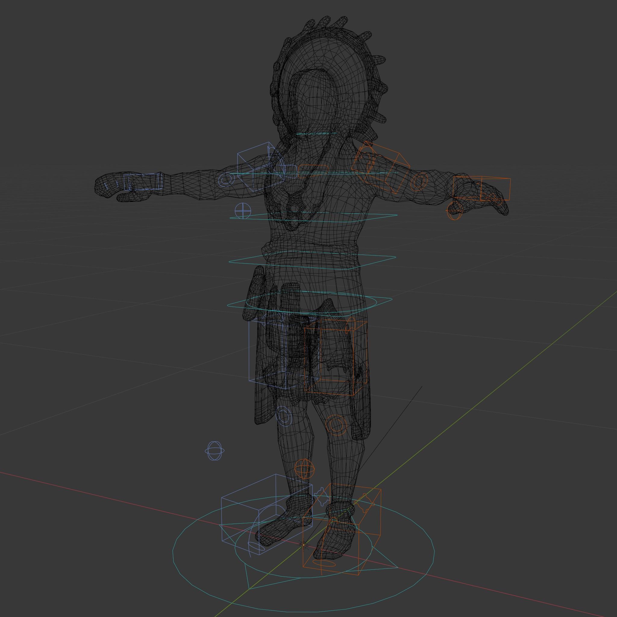 Indigenous Warrior Rigged and Animated Character Model Low-poly 3D model_7