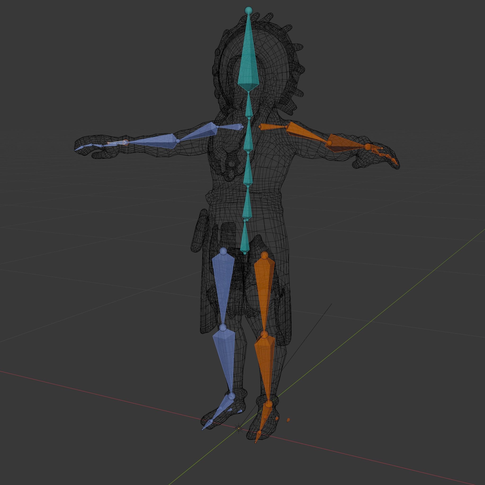 Indigenous Warrior Rigged and Animated Character Model Low-poly 3D model_6