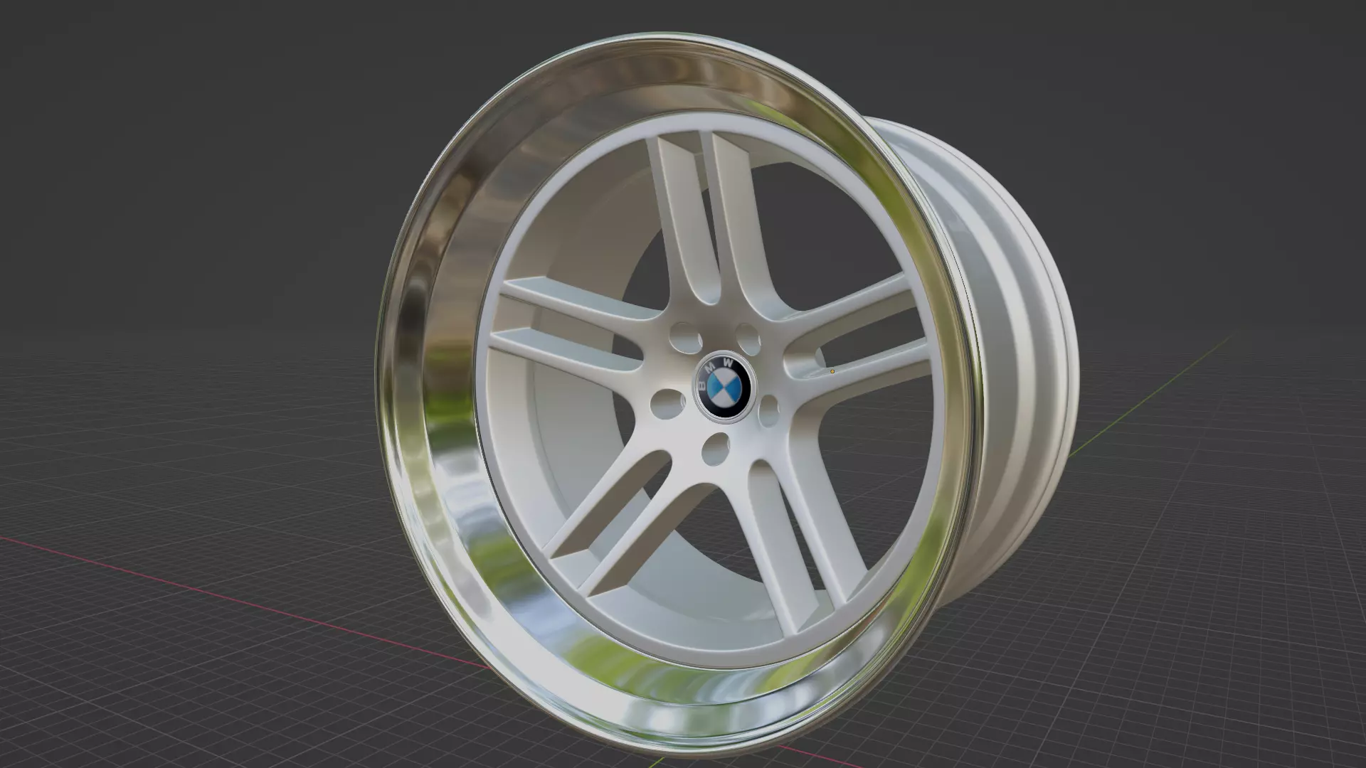 classic car wheel 3D model_0