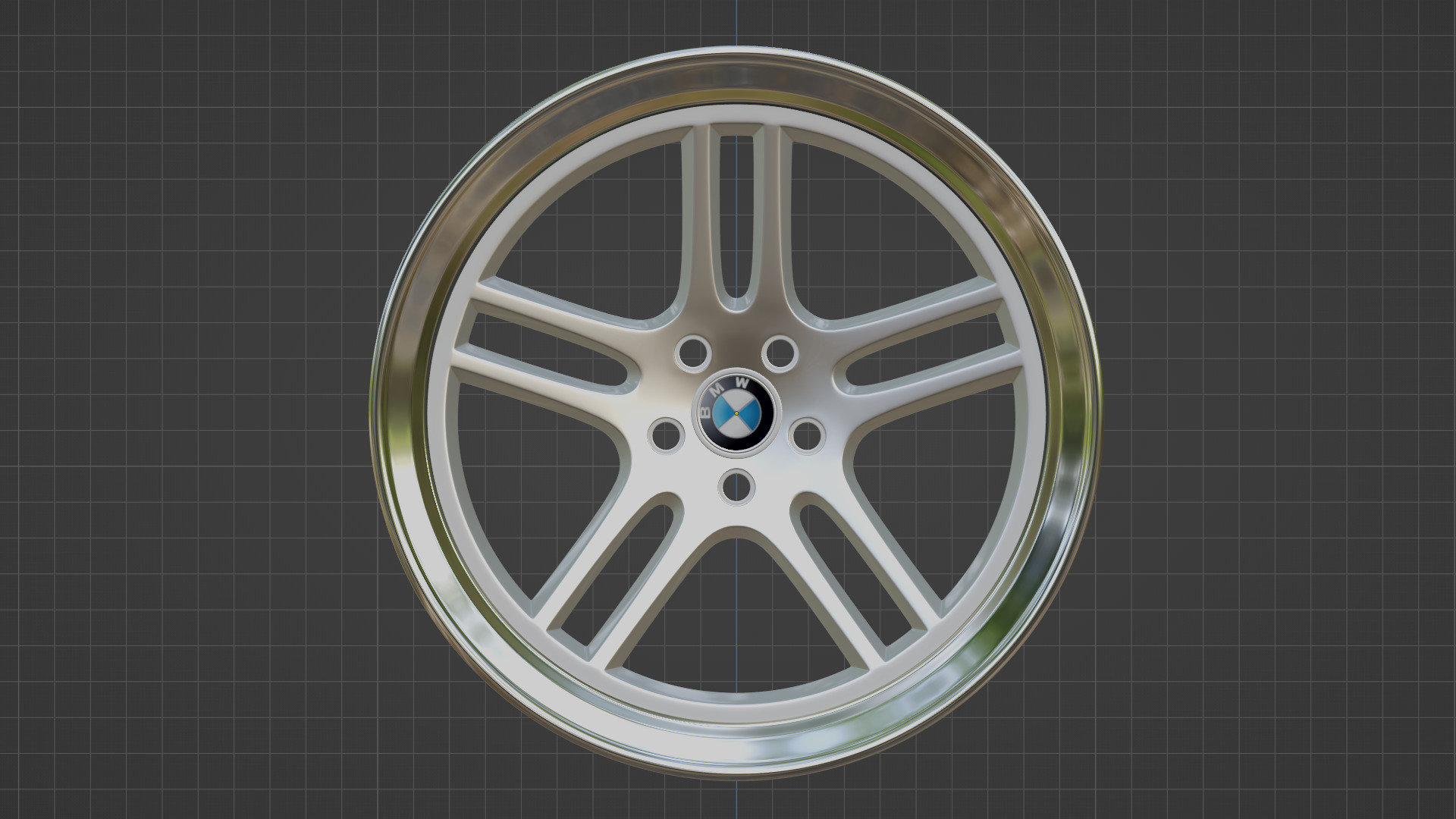 classic car wheel 3D model_1