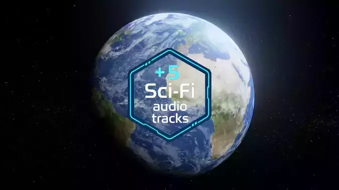 Photorealistic Earth 3D Model 8K Textures and Sci-Fi Music Pack