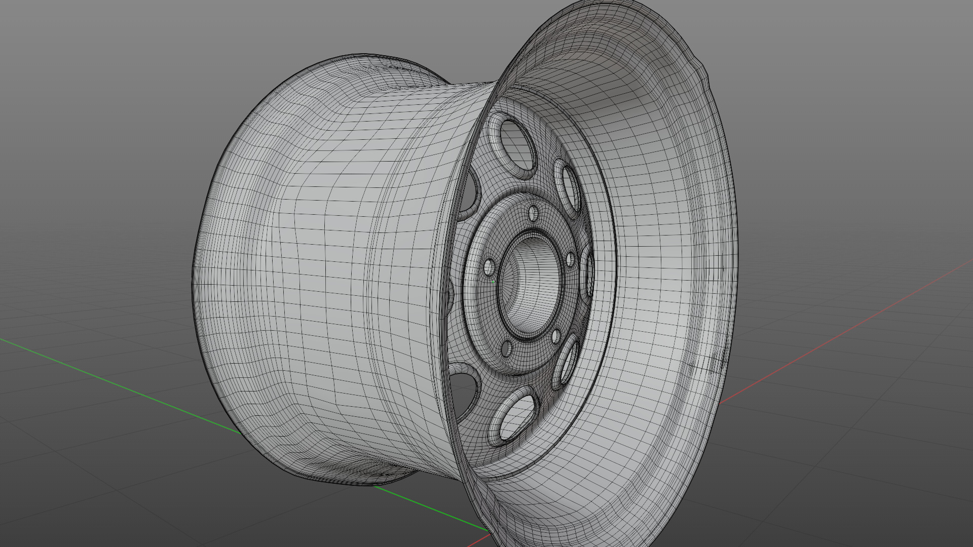 rusty damage old wheel 3D model_4