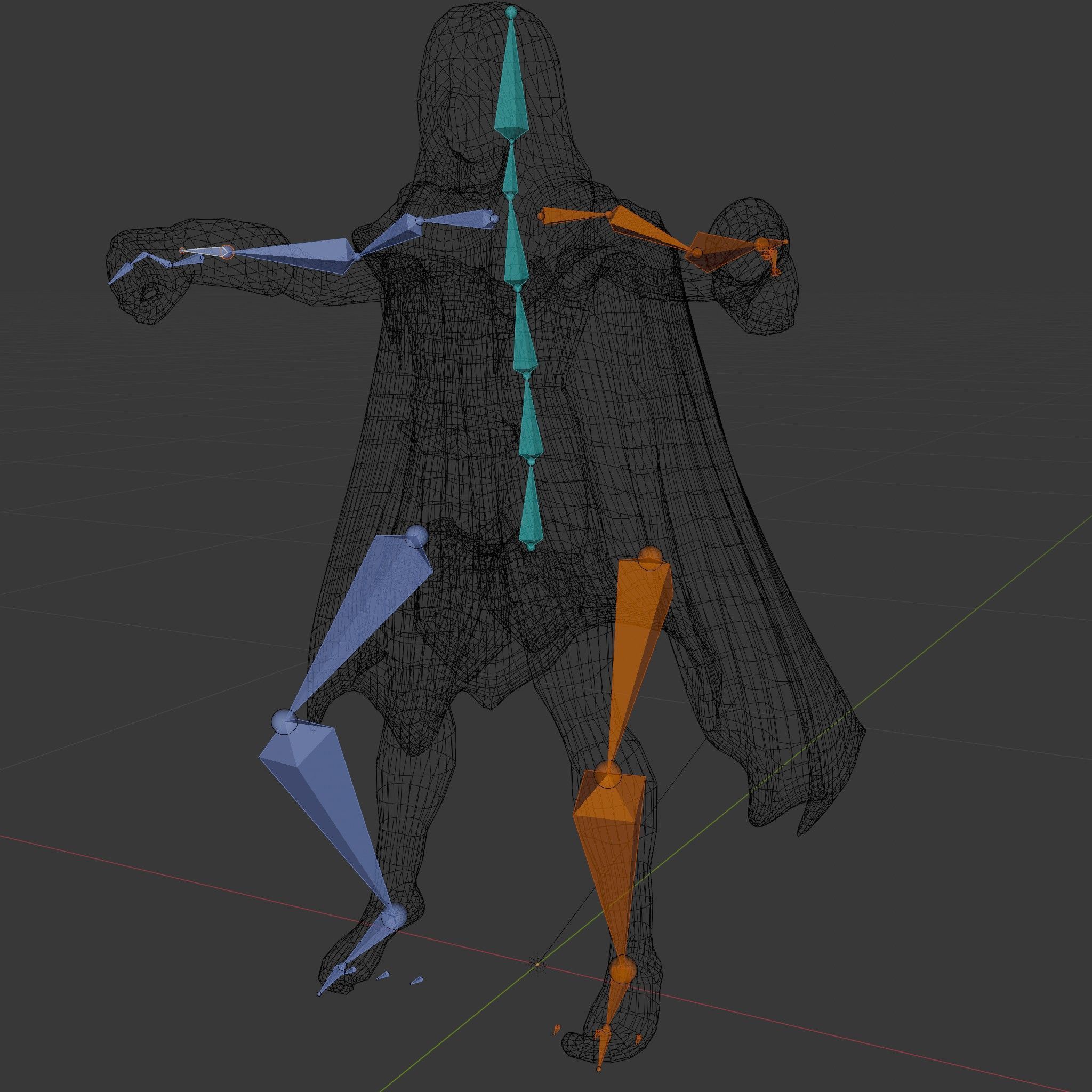 Mystic Warrior Character Model Rigged and Animated Low-poly 3D model_7