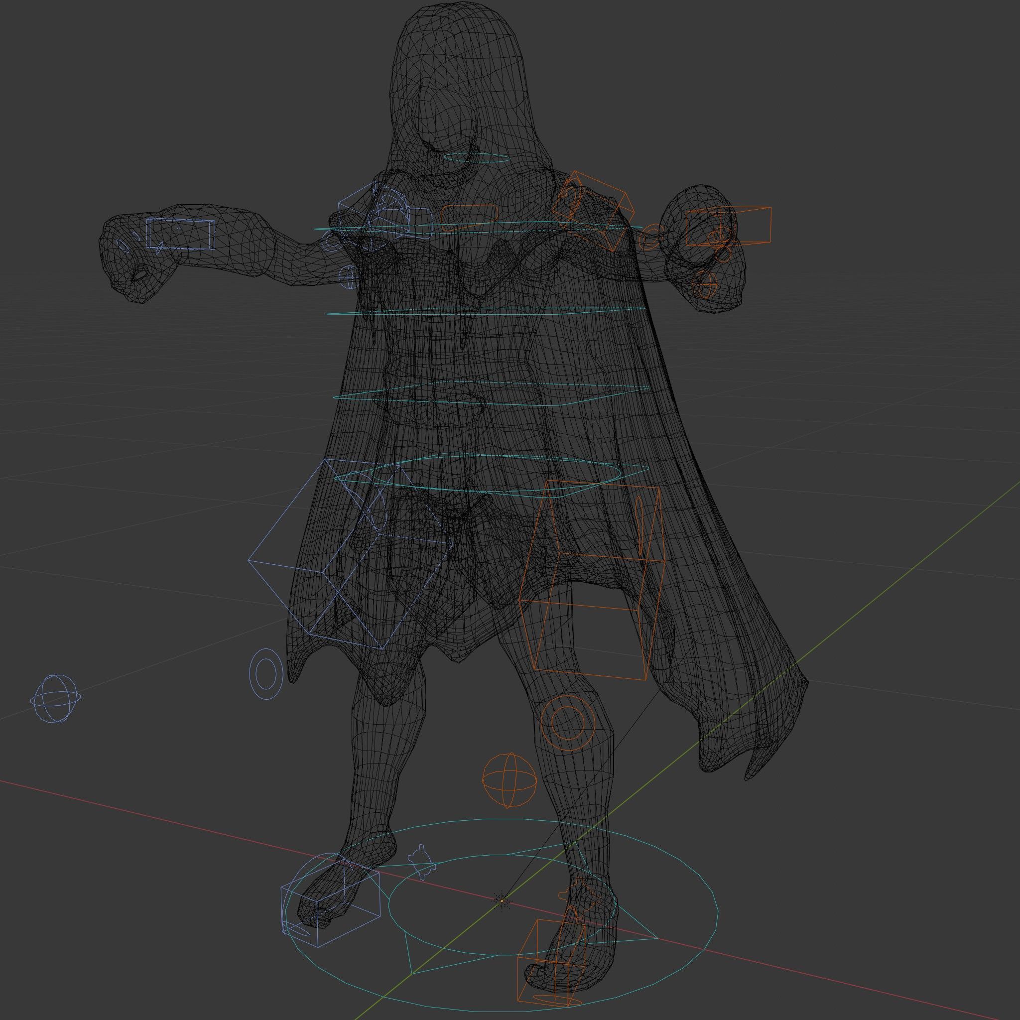 Mystic Warrior Character Model Rigged and Animated Low-poly 3D model_6