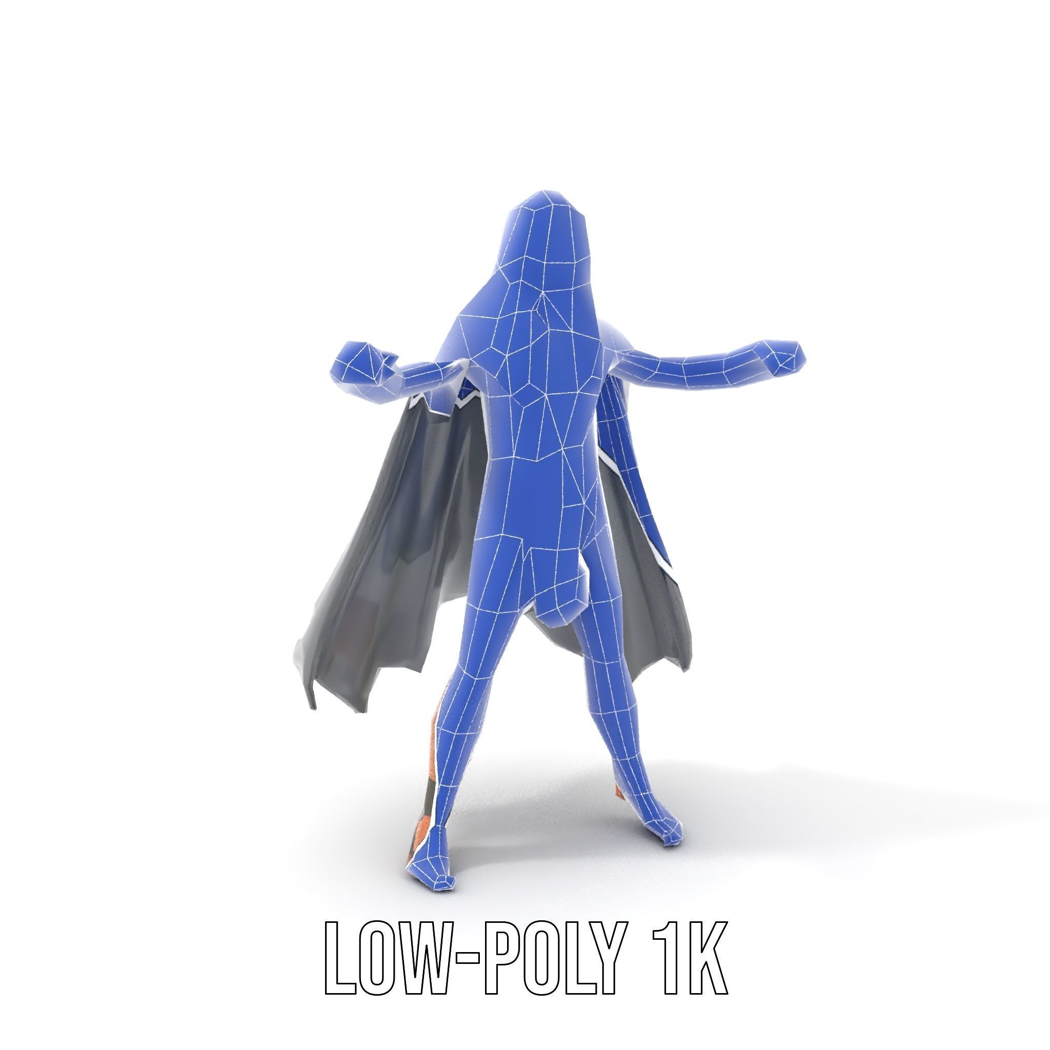 Mystic Warrior Character Model Rigged and Animated Low-poly 3D model_25