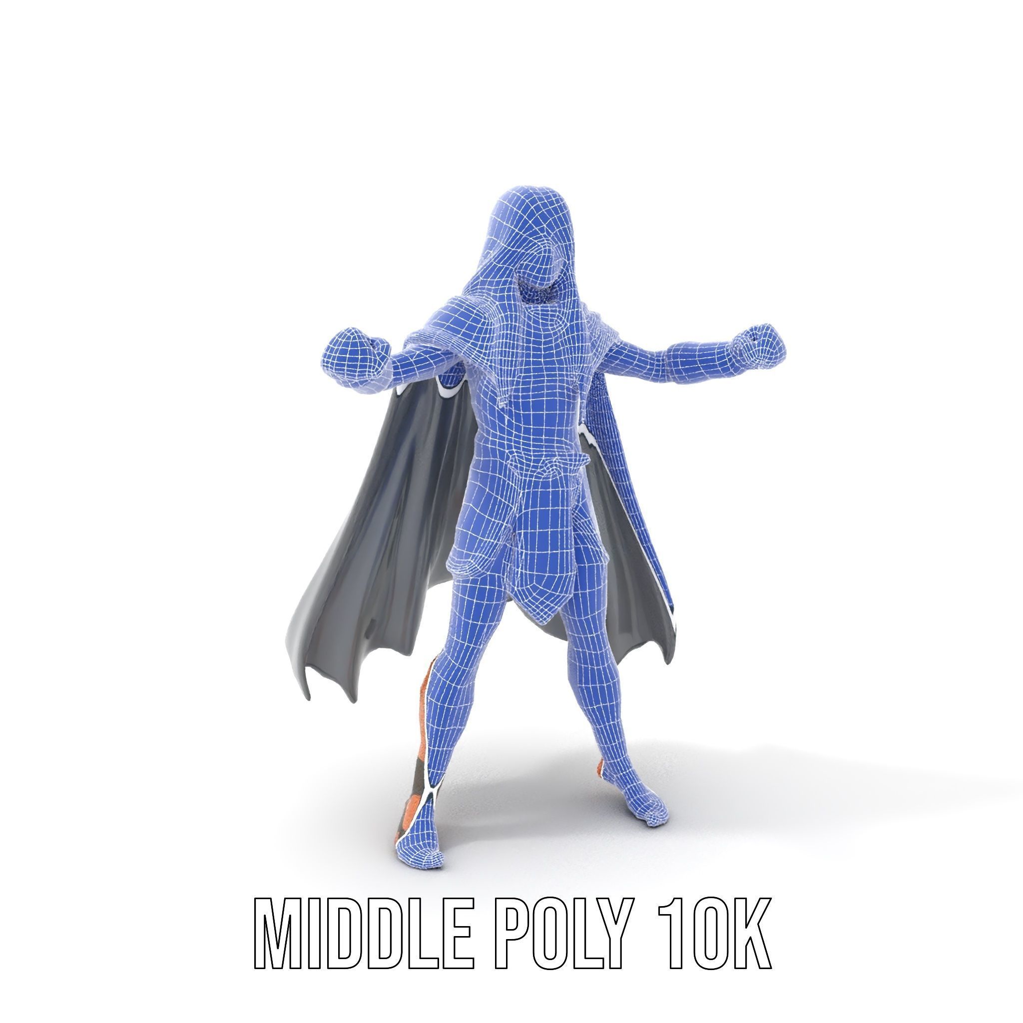 Mystic Warrior Character Model Rigged and Animated Low-poly 3D model_33