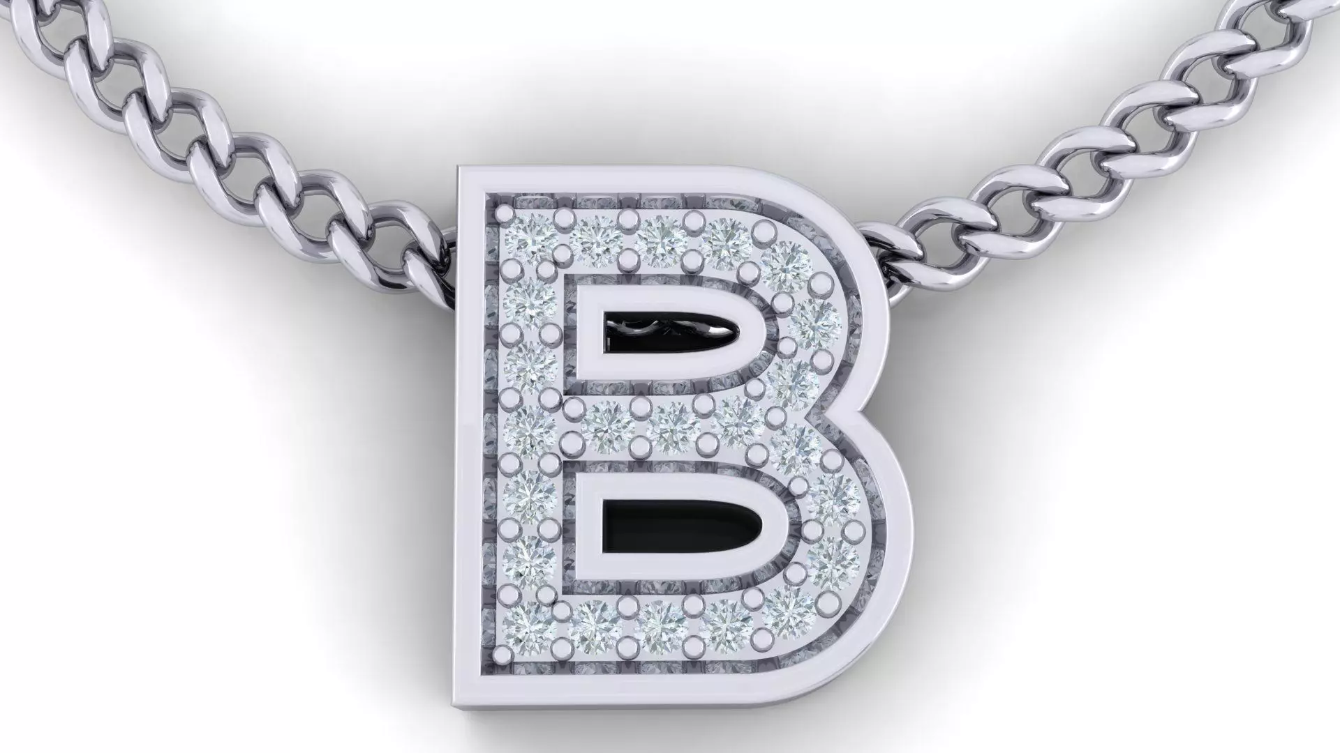 Initial Letter Pendant B 3D print model