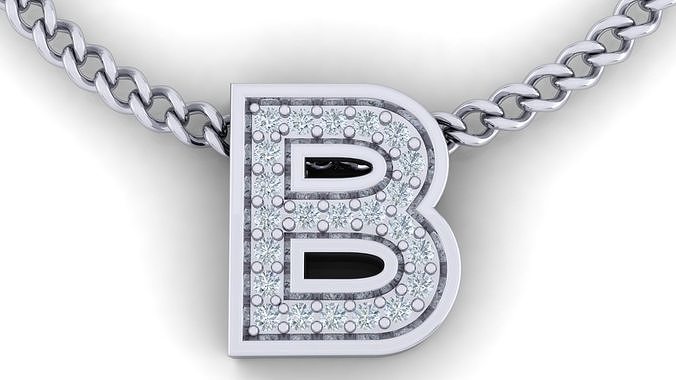 Initial Letter Pendant B 3D print model