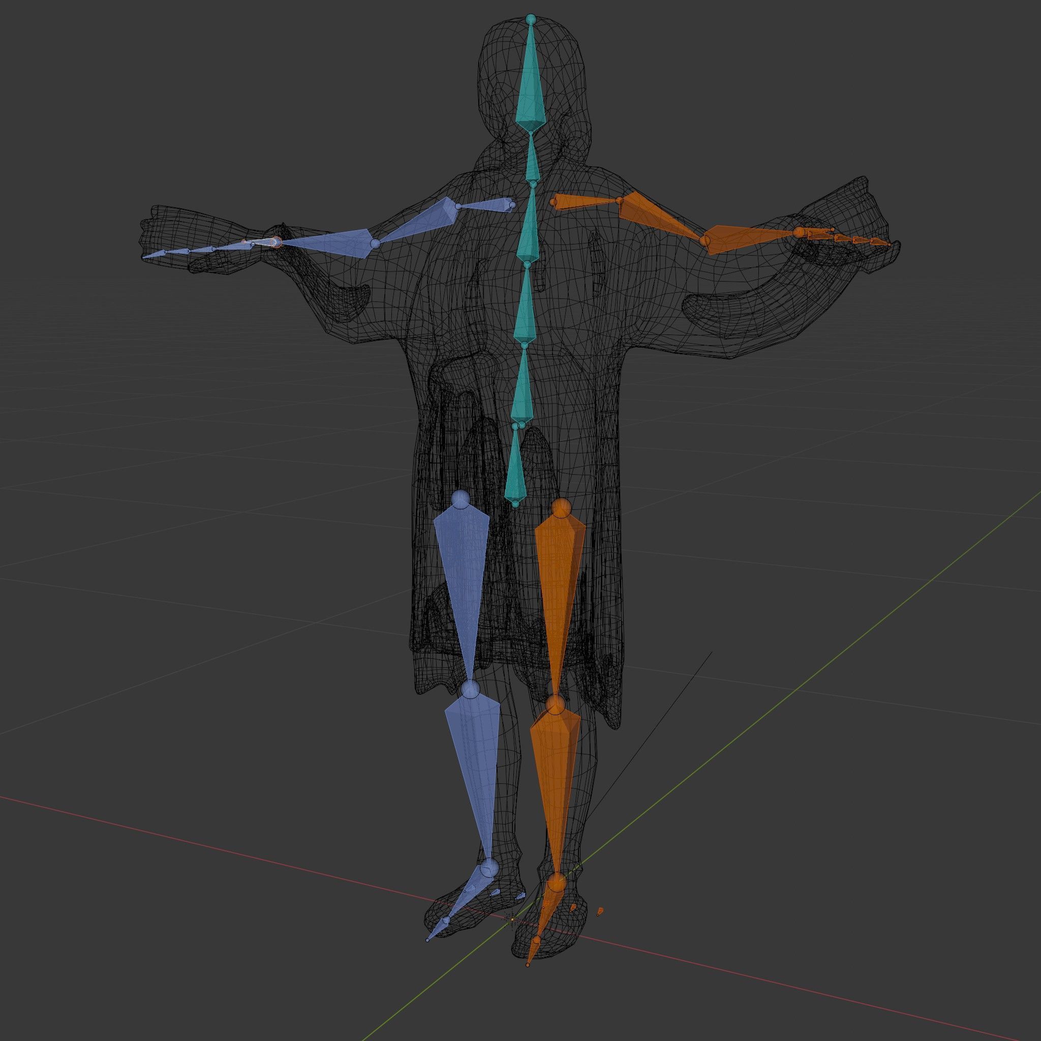 Native American Woman Character Rigged and Animated Low-poly 3D model_7