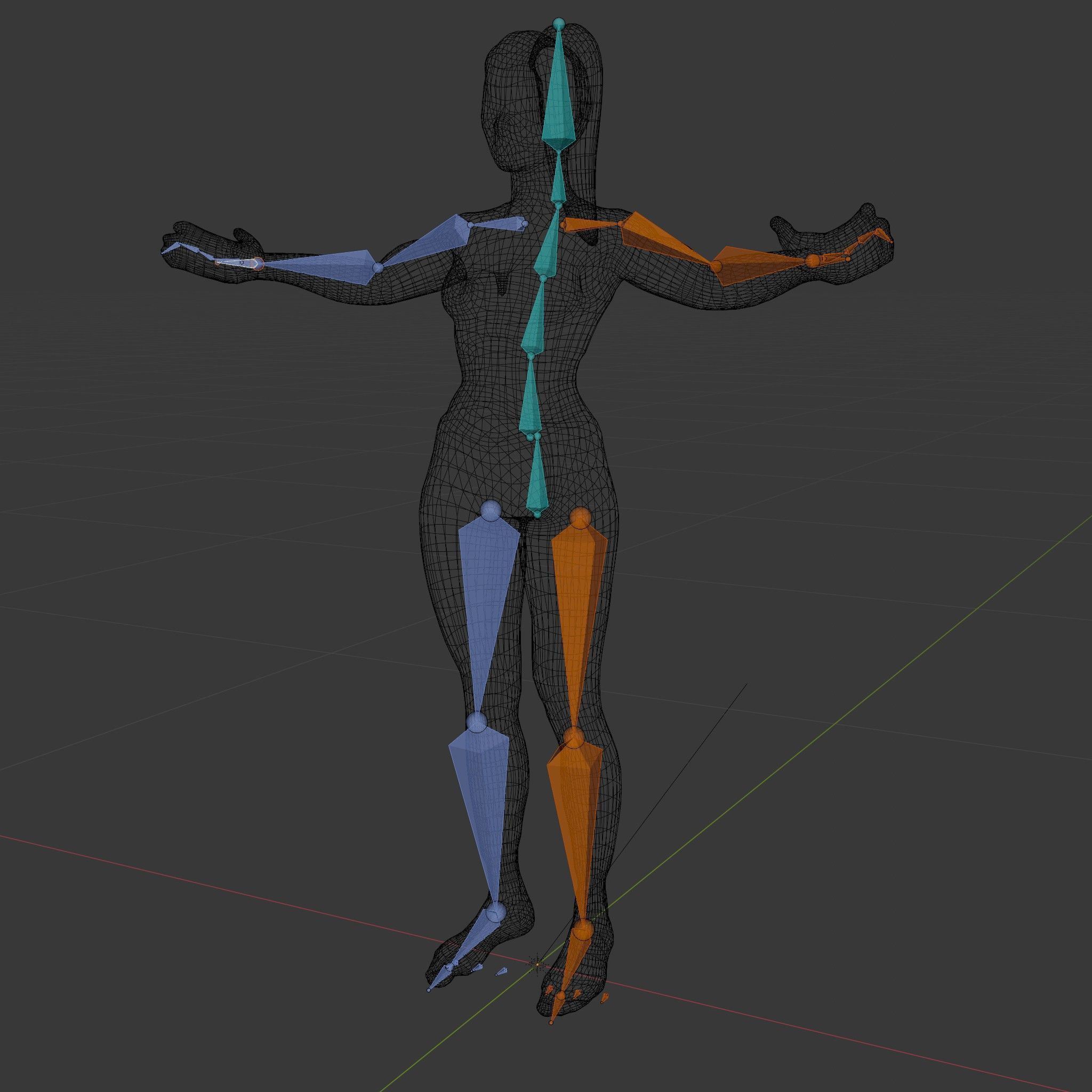 Fitness Female Character Rigged and Animated D Model Low-poly 3D model_7