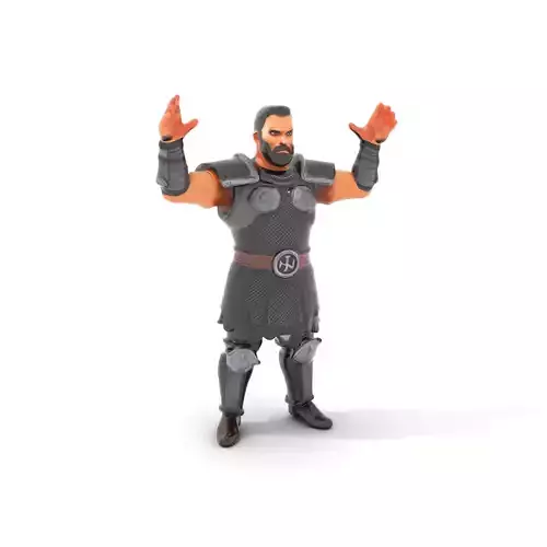 Rigged and Animated Medieval Warrior Character D Model