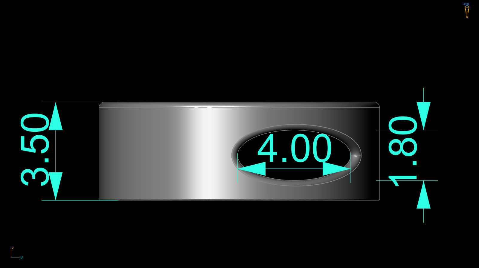 Initial Letter Pendant D 3D print model_4