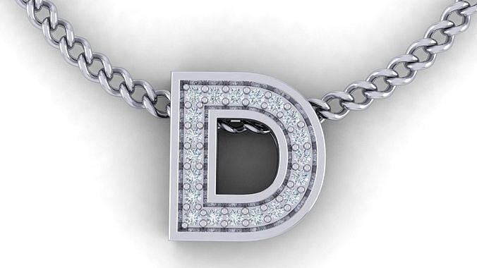 Initial Letter Pendant D 3D print model