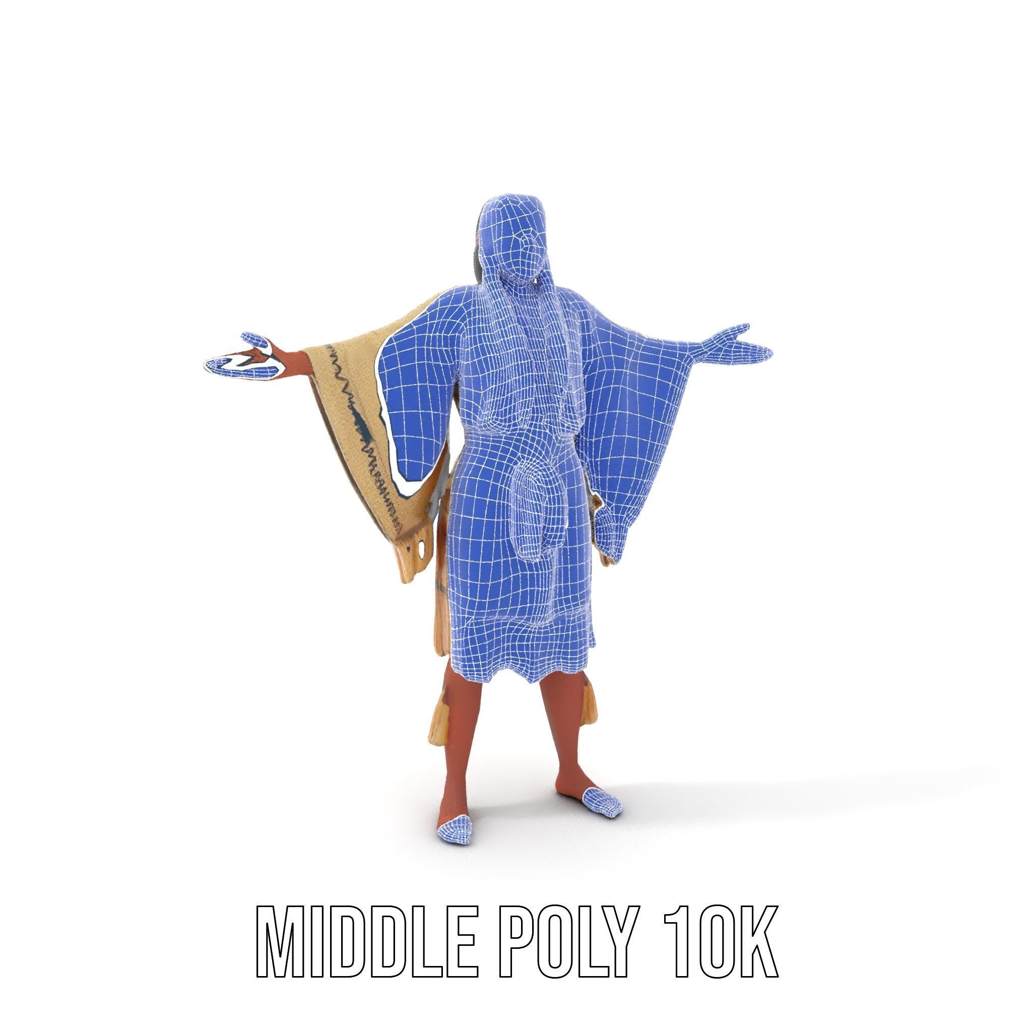 D Character NativeInspired Outfit Rigged and Animated Low-poly 3D model_25