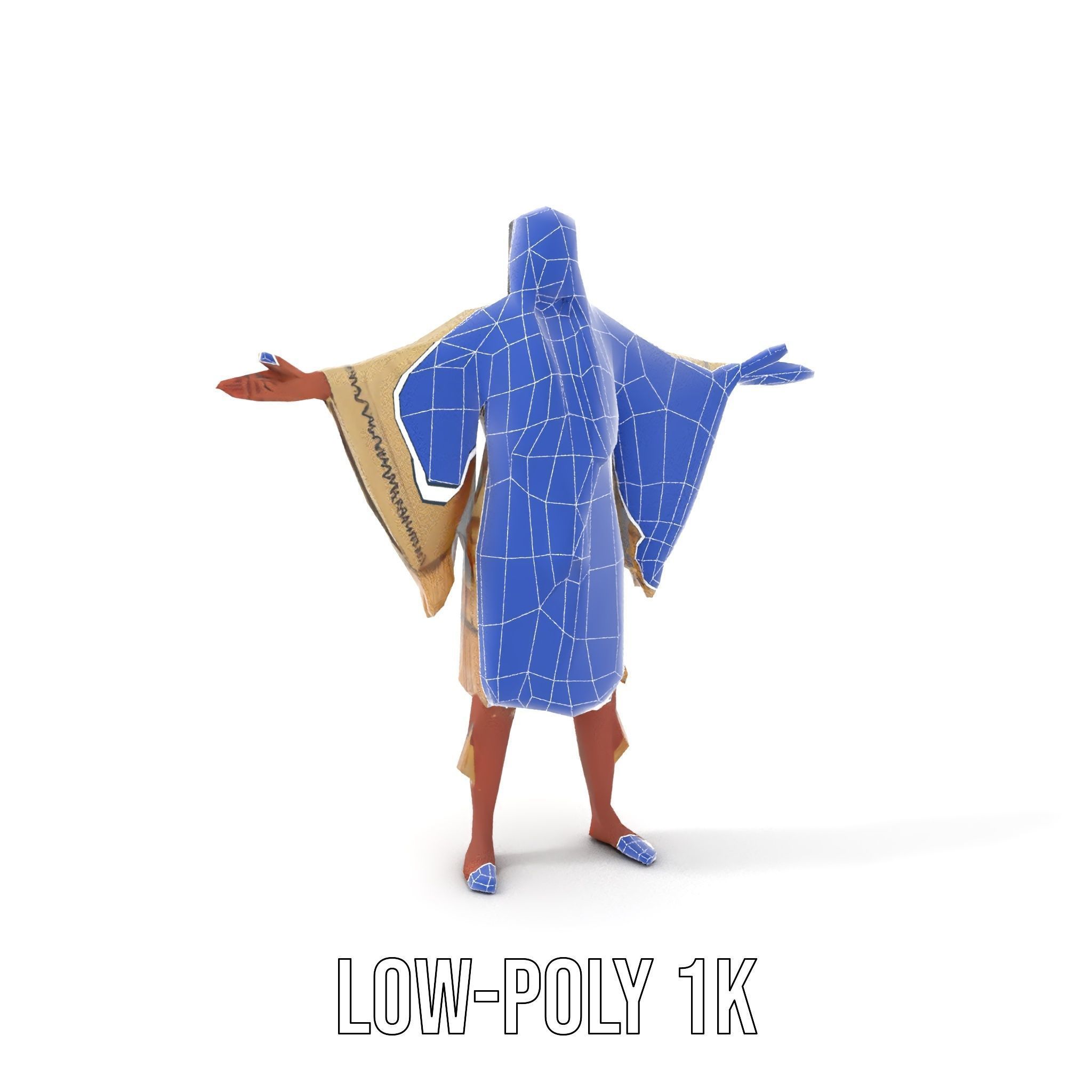 D Character NativeInspired Outfit Rigged and Animated Low-poly 3D model_31