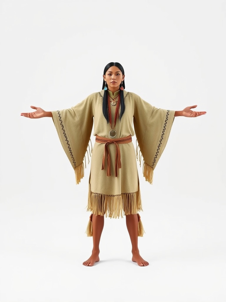 D Character NativeInspired Outfit Rigged and Animated Low-poly 3D model_3