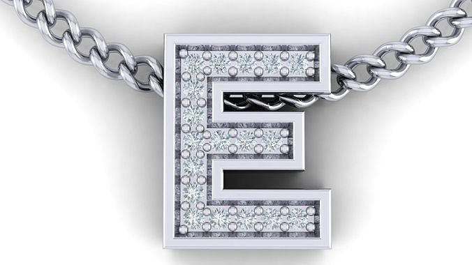 Initial Letter Pendant E 3D print model