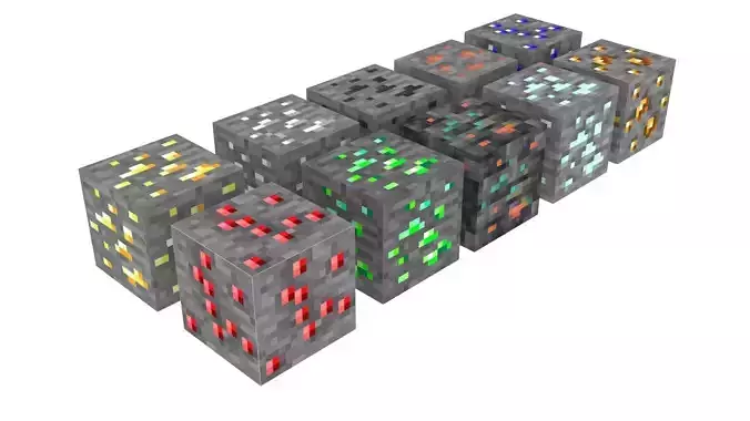 Minecraft Ores Collection 3D model