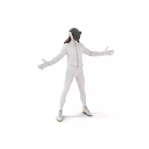 Modern Fencer Character Rigged and Animated D Model