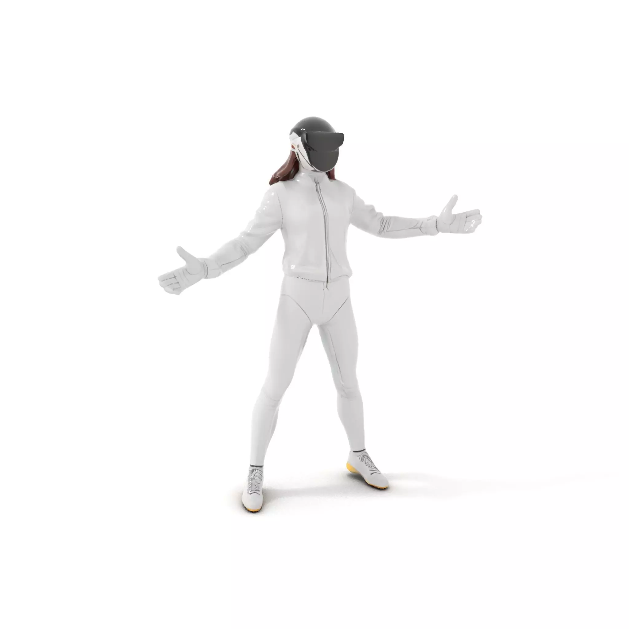 Modern Fencer Character Rigged and Animated D Model Low-poly 3D model