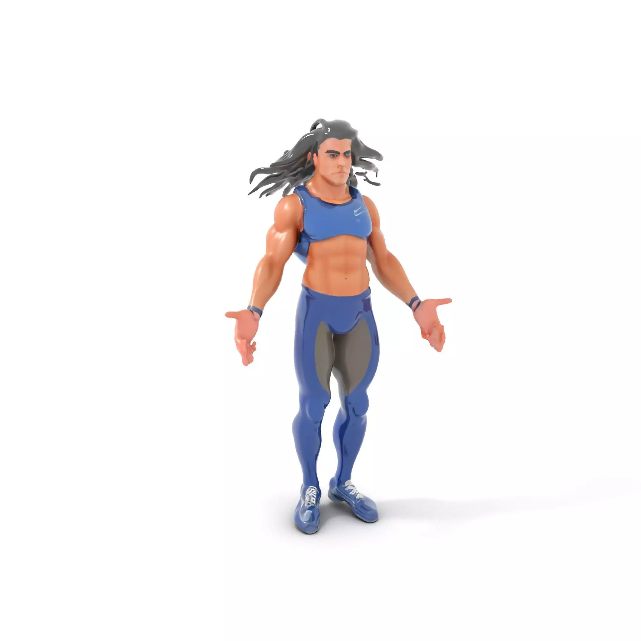Athletic Runner Character Model Rigged and Animated for Games Low-poly 3D model_0