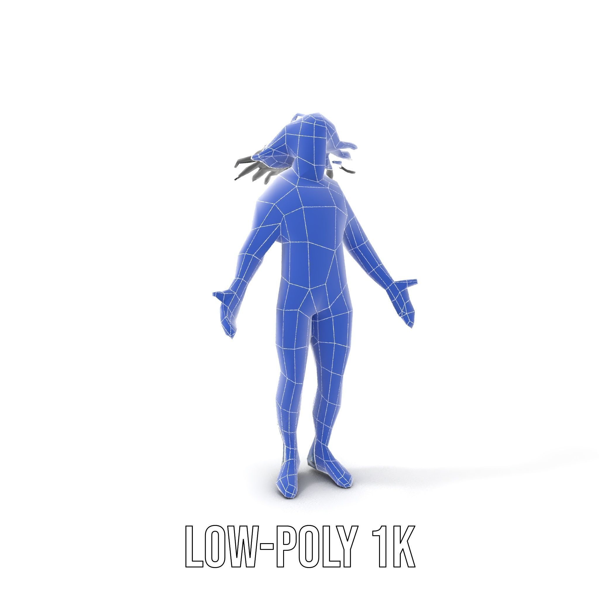 Athletic Runner Character Model Rigged and Animated for Games Low-poly 3D model_8