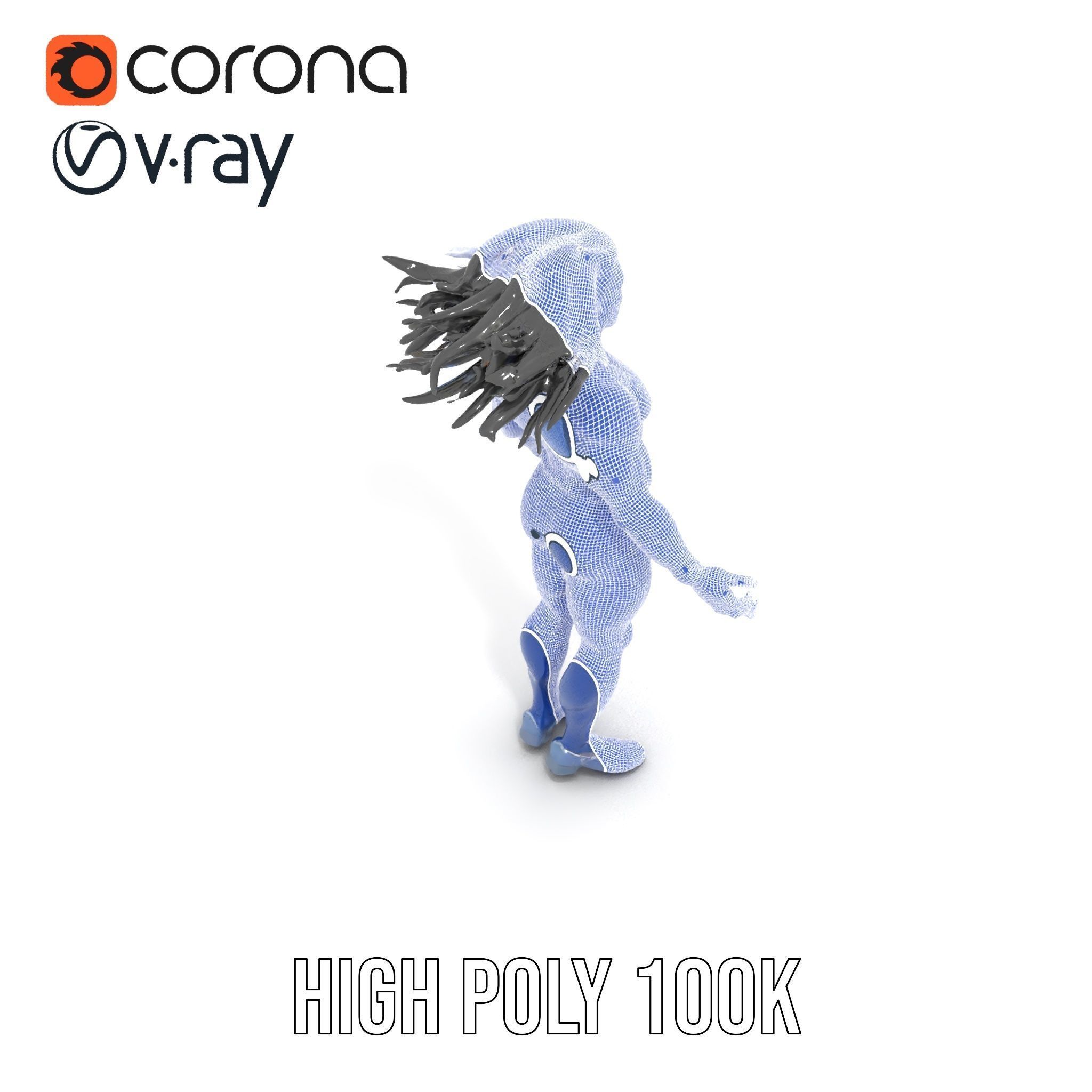 Athletic Runner Character Model Rigged and Animated for Games Low-poly 3D model_32