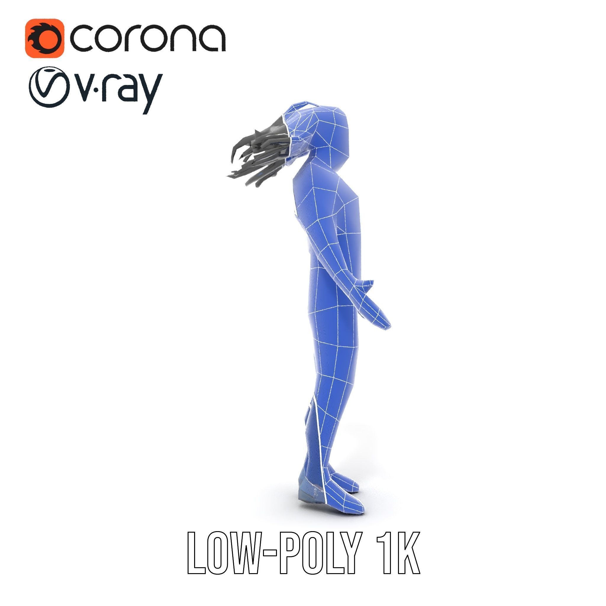 Athletic Runner Character Model Rigged and Animated for Games Low-poly 3D model_20