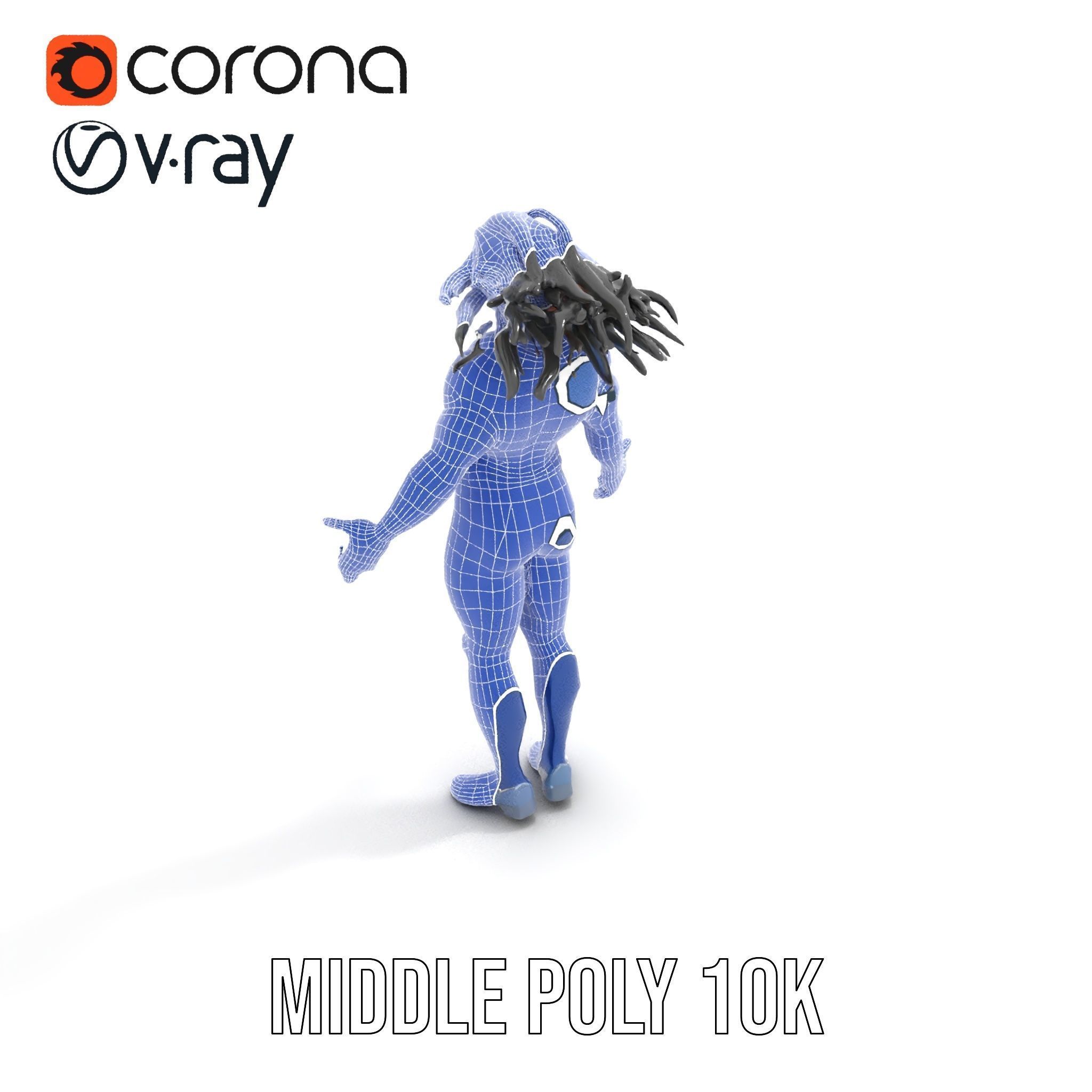 Athletic Runner Character Model Rigged and Animated for Games Low-poly 3D model_33