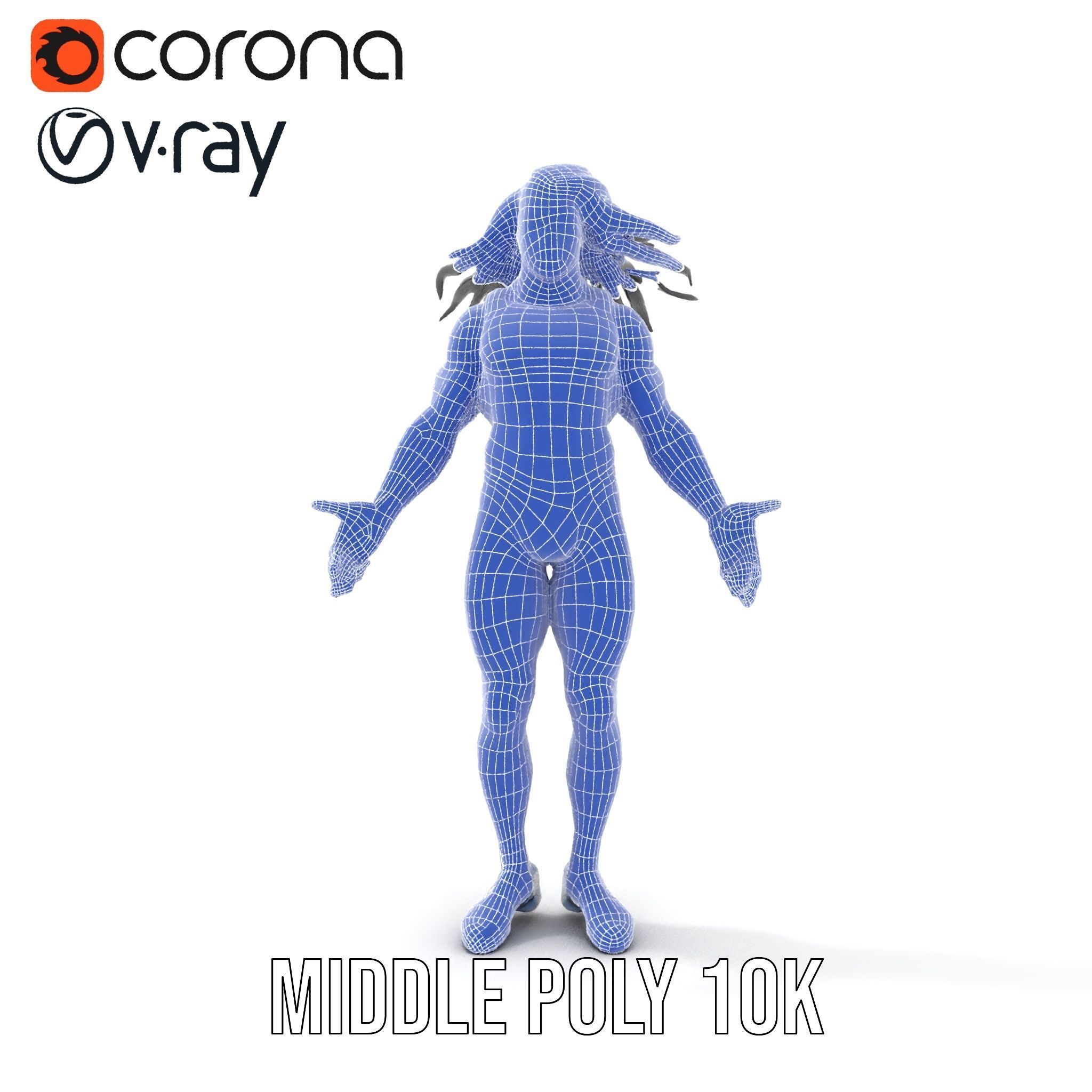 Athletic Runner Character Model Rigged and Animated for Games Low-poly 3D model_16