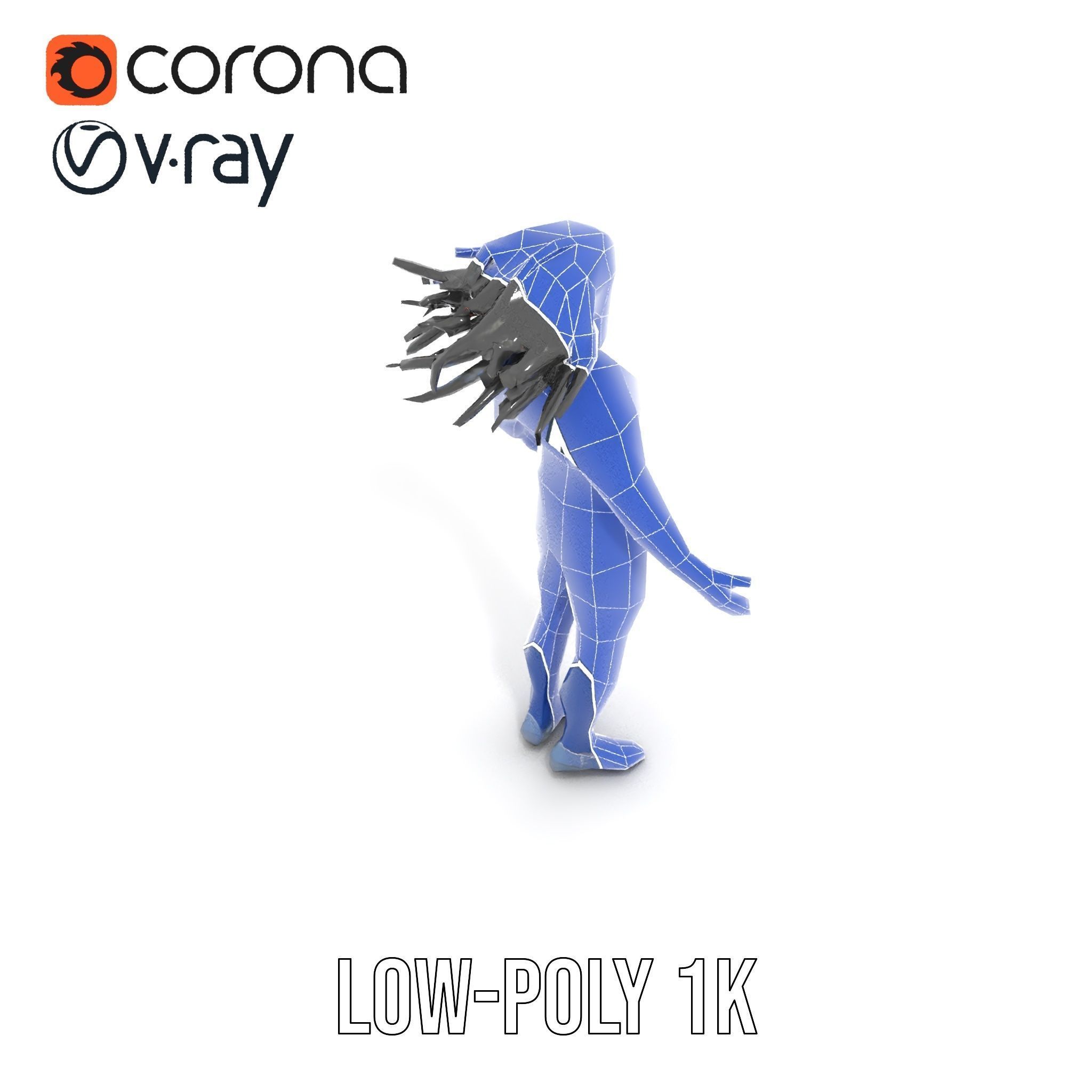 Athletic Runner Character Model Rigged and Animated for Games Low-poly 3D model_28