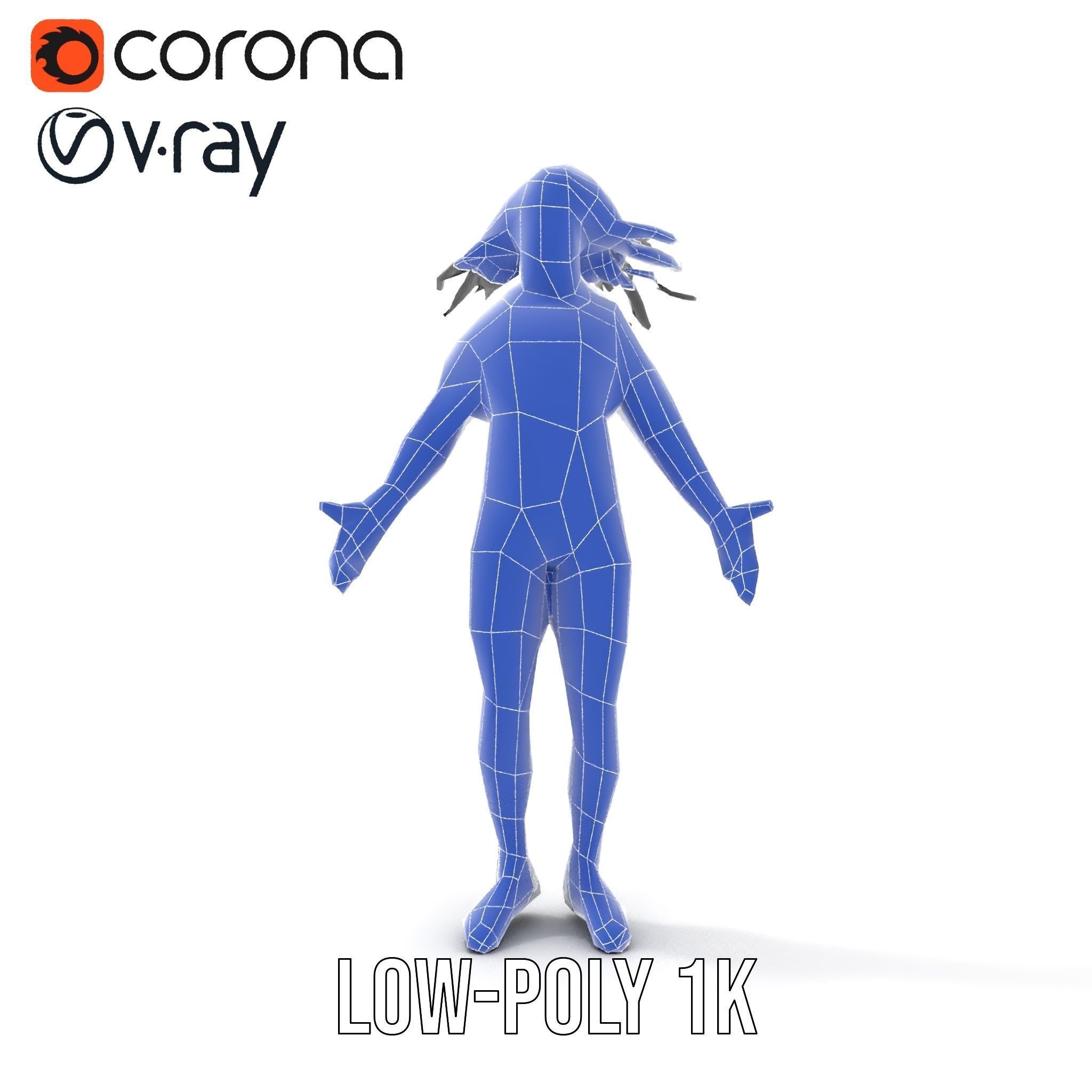 Athletic Runner Character Model Rigged and Animated for Games Low-poly 3D model_26