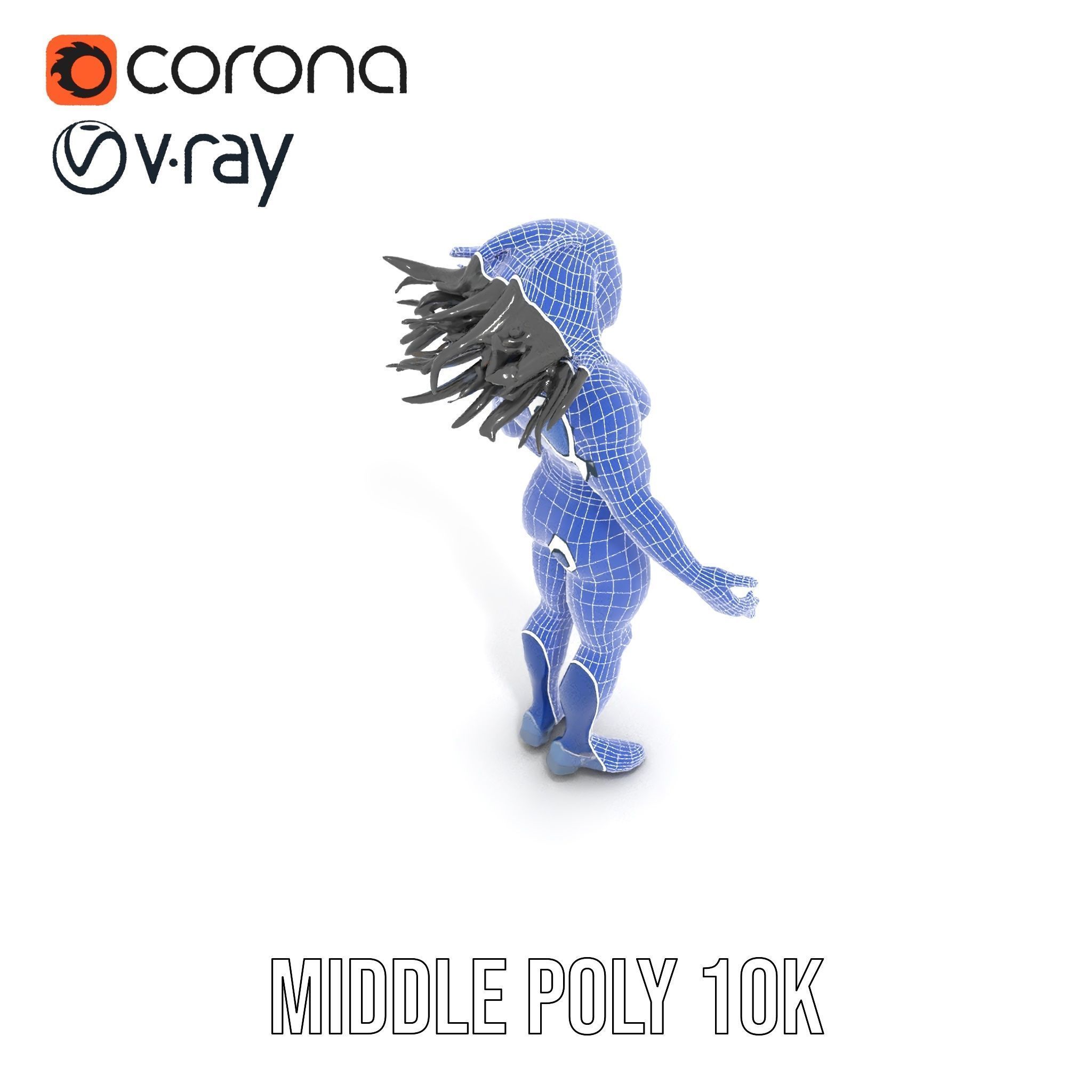 Athletic Runner Character Model Rigged and Animated for Games Low-poly 3D model_30