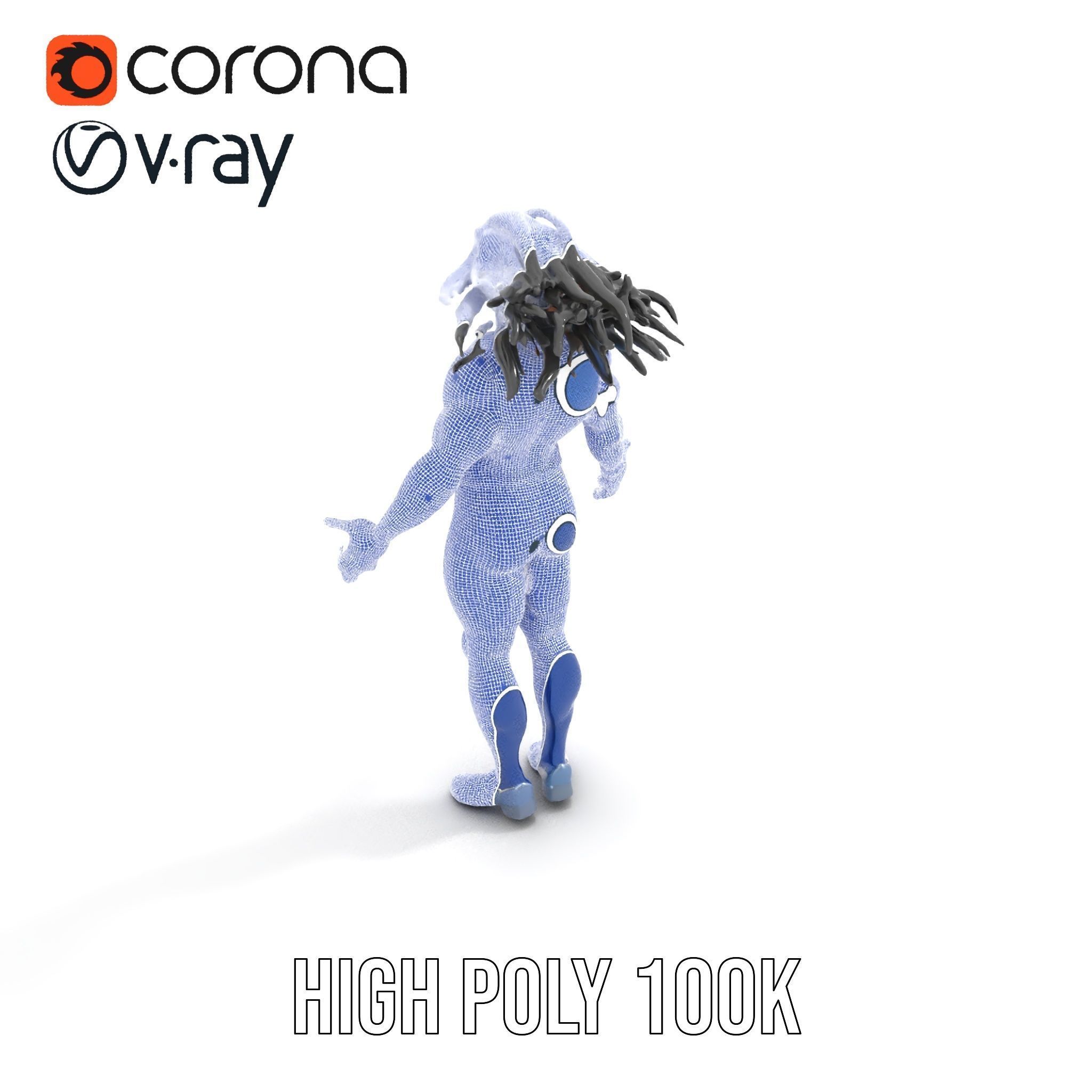 Athletic Runner Character Model Rigged and Animated for Games Low-poly 3D model_29