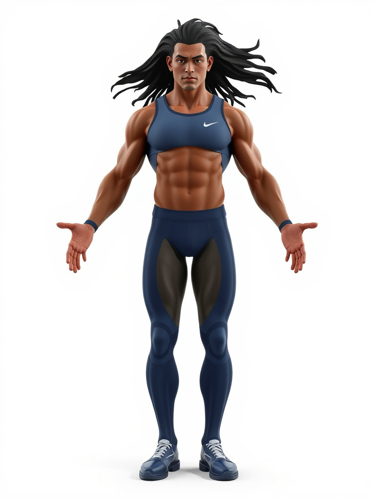 Athletic Runner Character Model Rigged and Animated for Games Low-poly 3D model_3