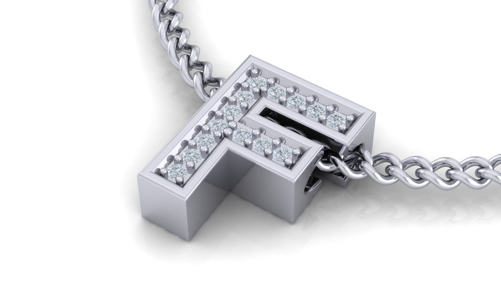 Initial Letter Pendant F 3D print model_2