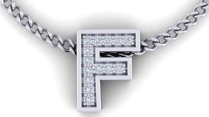 Initial Letter Pendant F 3D print model