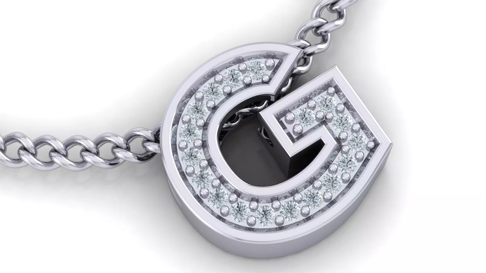 Initial Letter Pendant G 3D print model