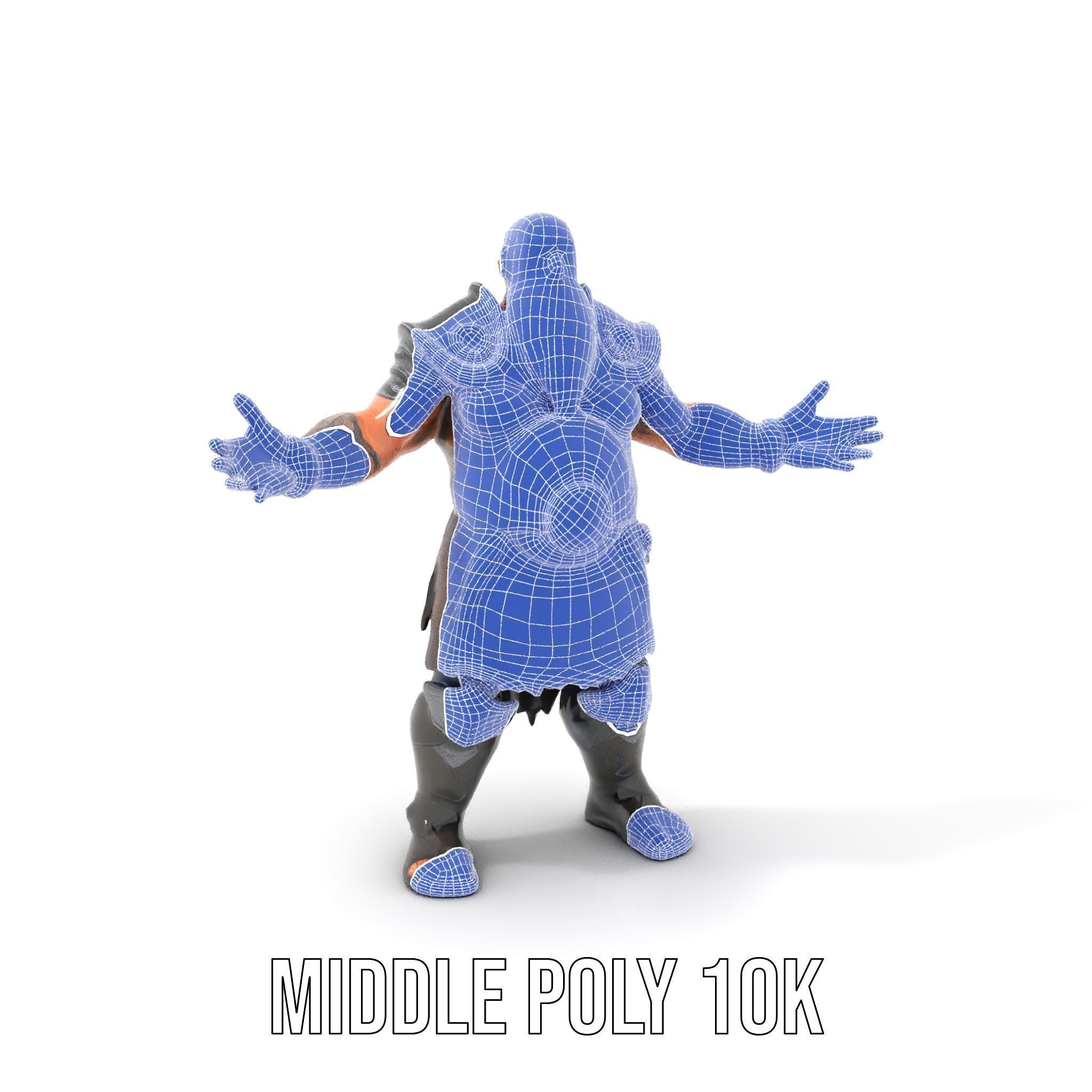 Bearded Warrior Rigged and Animated Character Model Low-poly 3D model_22