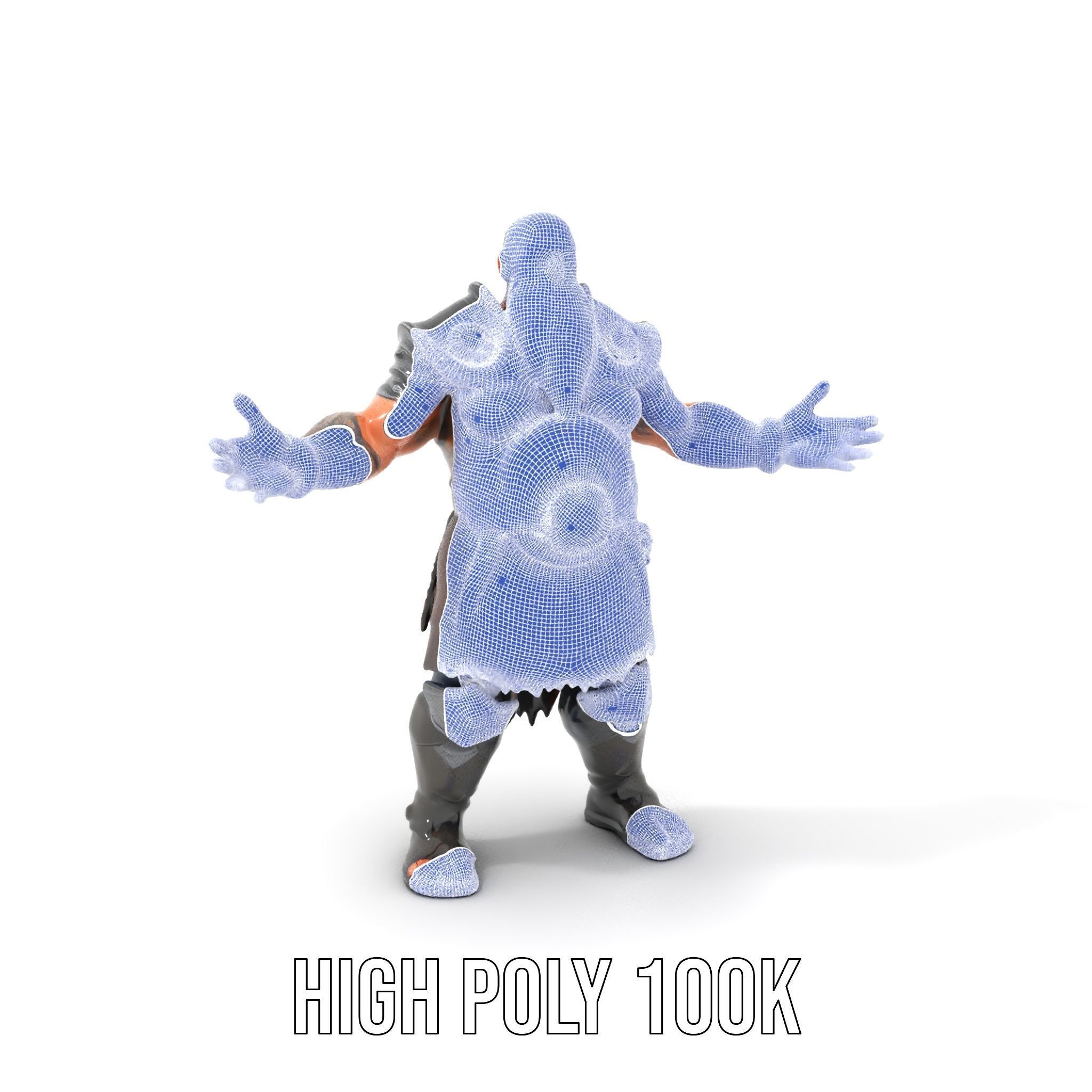 Bearded Warrior Rigged and Animated Character Model Low-poly 3D model_5