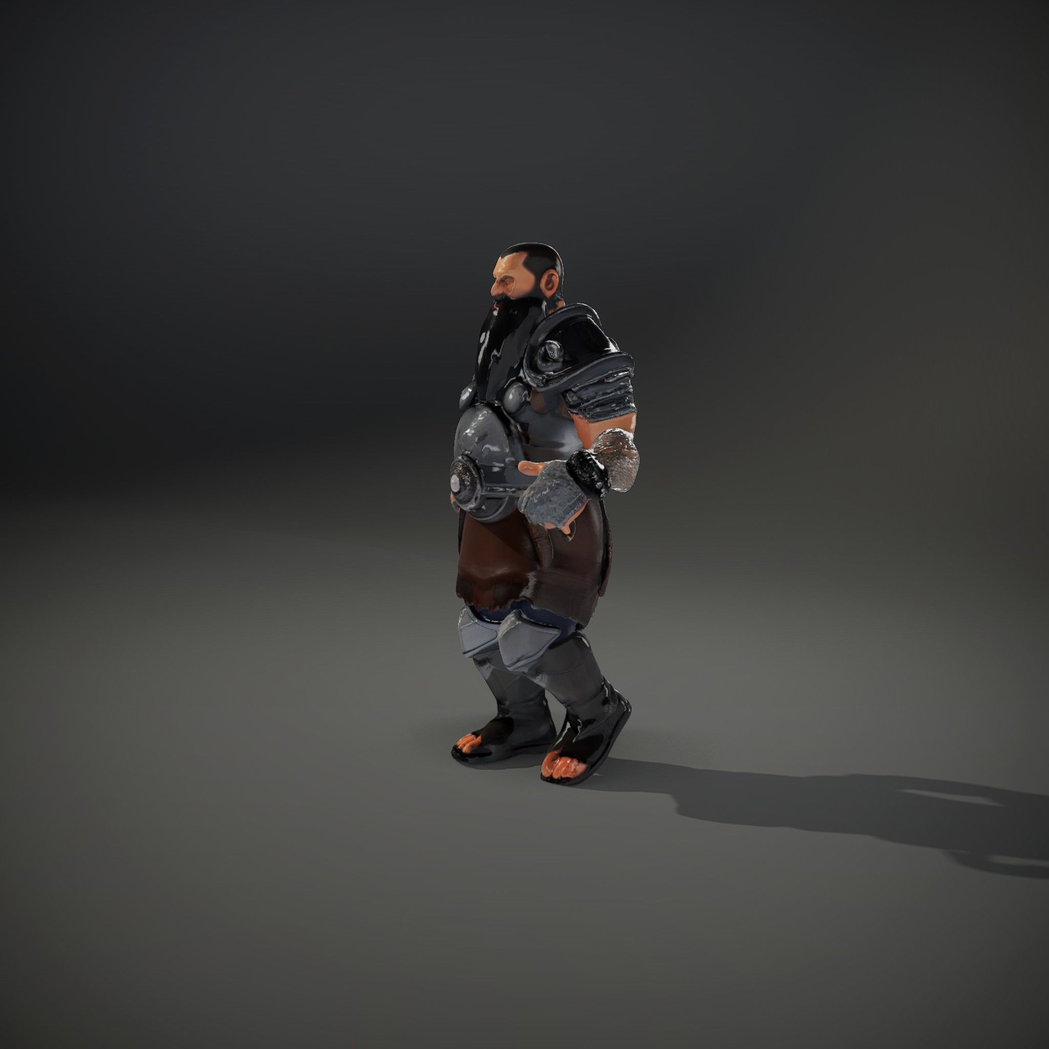 Bearded Warrior Rigged and Animated Character Model Low-poly 3D model_37