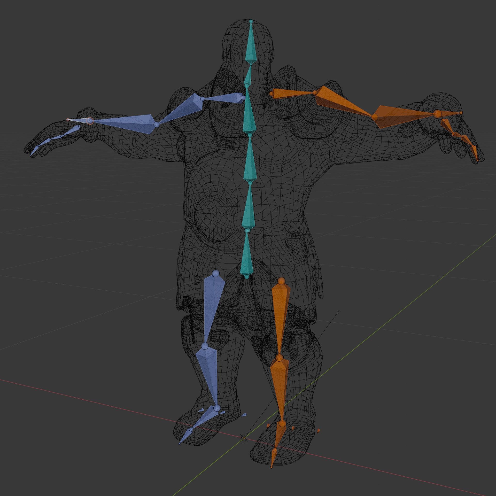 Bearded Warrior Rigged and Animated Character Model Low-poly 3D model_7