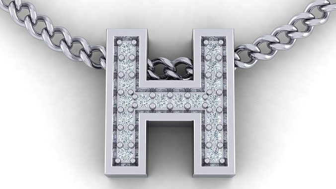 Initial Letter Pendant H 3D print model