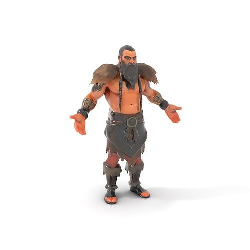 Viking Warrior Rigged and Animated D Character Model Low-poly 3D model