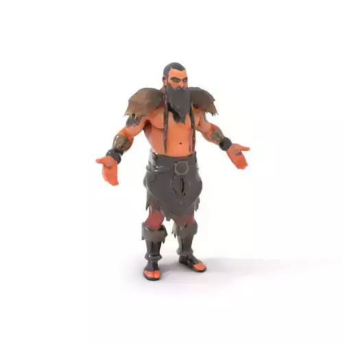 Viking Warrior Rigged and Animated D Character Model