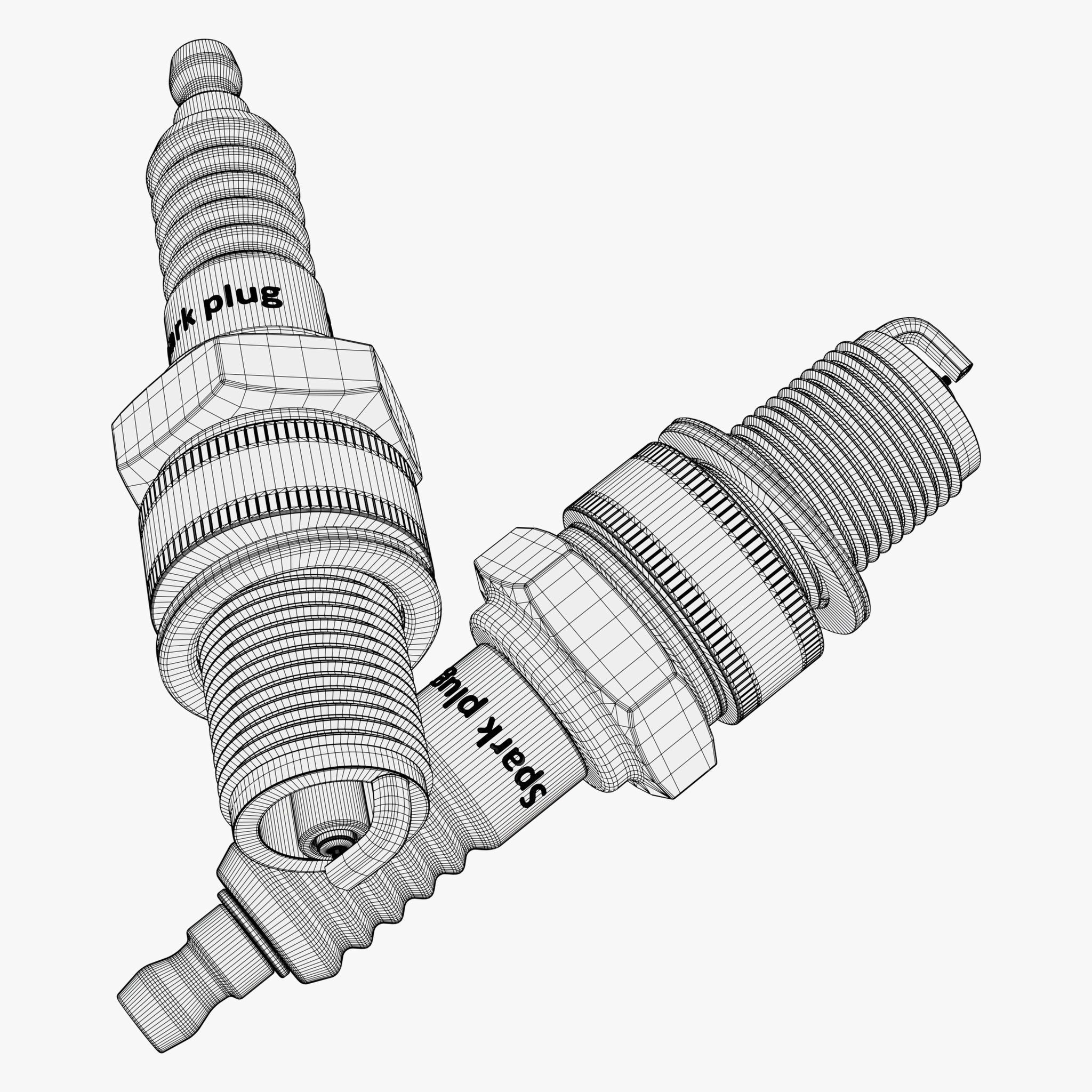 Spark Plug Ignition Auto Part M1 3D model_7