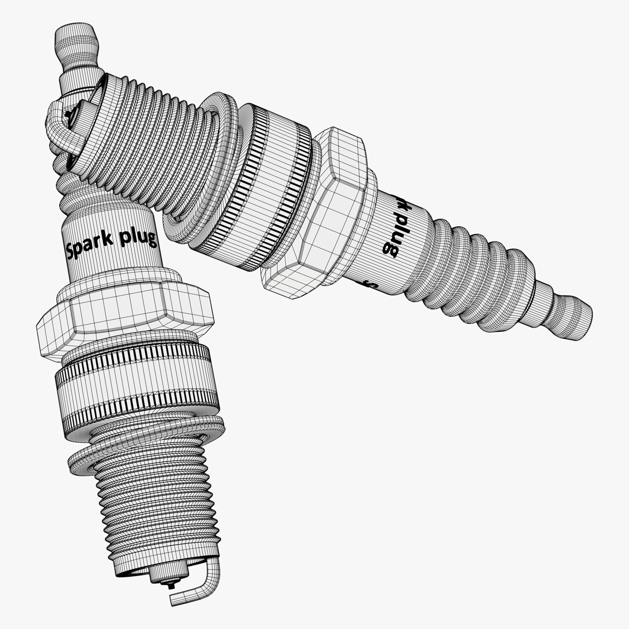 Spark Plug Ignition Auto Part M1 3D model_10